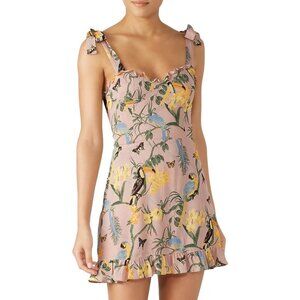REFORMATION | Christine Conga Floral Bird Mini Dress